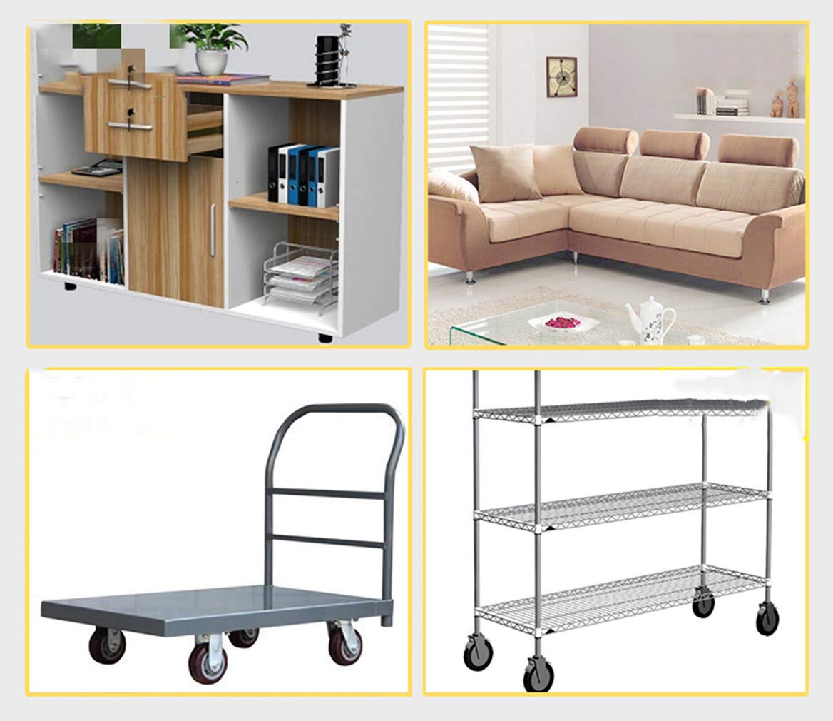 Rotelle for Carichi Pesanti,Ruota Girevole in Gomma,Rotella for Mobili for Trolley,Rotella Universale a 360 Gradi,Ruote con Blocco Freno,Capacità di Carico 400kg,4 Pezzi (5 Pollici,Freno) ( Color : Sw