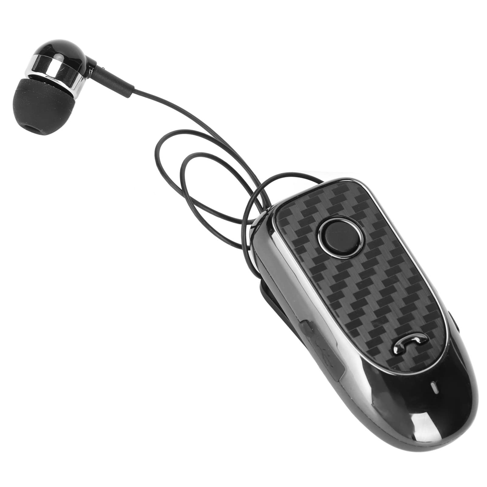 Bewinner Auricolare Bluetooth Wireless Lavalier, Auricolare Sportivo Stereo Retrattile, Auricolare Bluetooth Multifunzione a Vibrazione con ID Chiamante