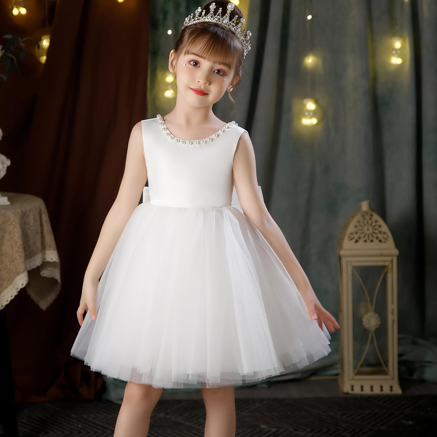 Flower Girl Dress Kids Satin Tulle Wedding Guest Party Birthday Bridesmaid Communion Pageant Prom Ball Gown Maxi - Image 5