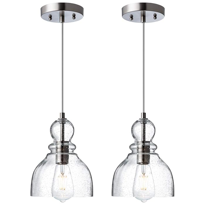 Buy LANROS Farmhouse Kitchen Pendant Lighting with Handblown Clear
