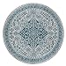 Produktbild Loartee Vintage Bohemian Runde Teppich für Wohnzimmer Esszimmer, hellblau, Round 4.6 ft / 140cm