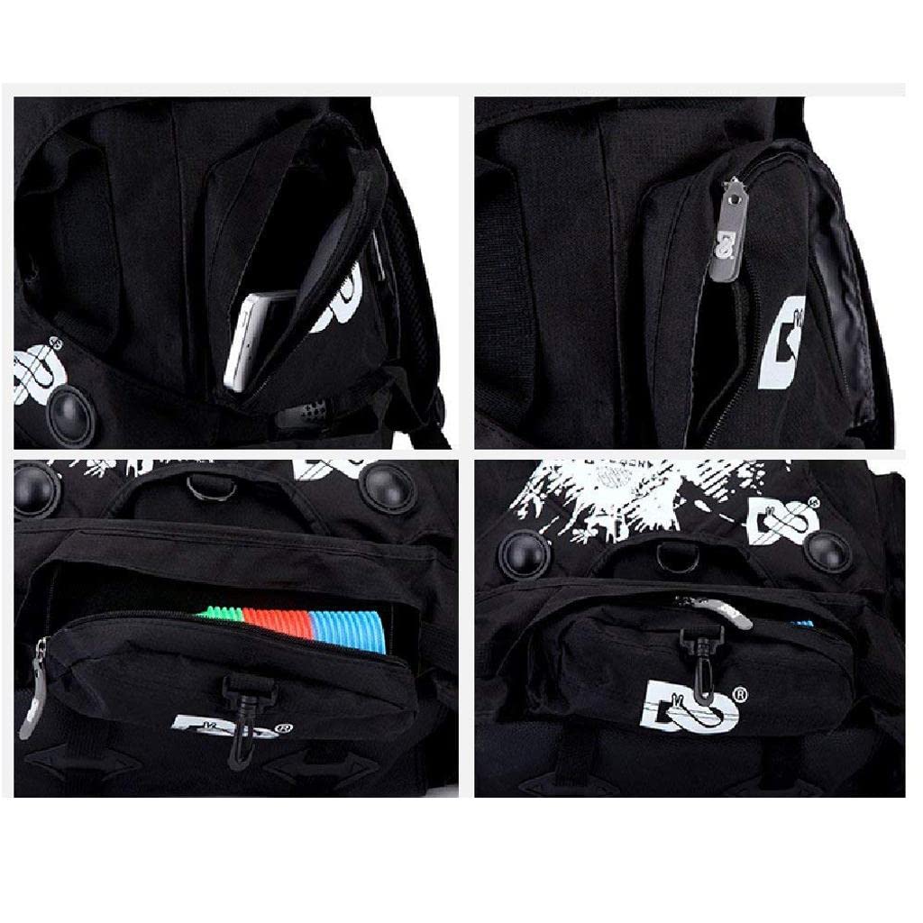 Zaino per Pattini in Linea a Rotelle Borsa per Il Trasporto delle Scarpe da Pattinaggio, Nero B, 53x36x19cm