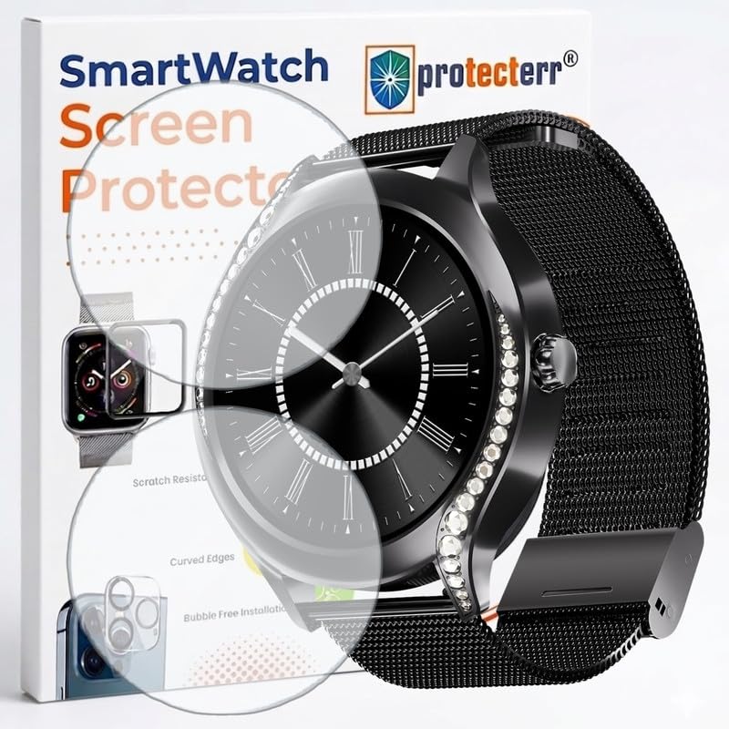 Image of 2-Pack Screen Protector for Boat Enigma Gem 1.19 inch Smartwatch - Flexible TPU Screen Guard, HD Clear, Anti Scratch, Bubble Free, Full Coverage Film - Not Tempered Glass