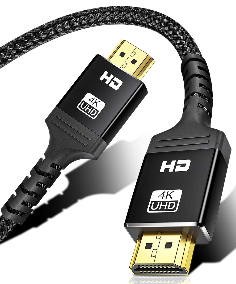 4K HDMI Cable 6.6 ft, ALLEASA High Speed Braided 18Gbps HDMI 2.0 Cable, Supports Ethernet 3D and Audio Return, UHD, HDR, 1080p, 2160pï¼Å’60Hz for Fire TV, HDTV, Xbox,PS5, PS3, PS4, PC, Projector(Bl