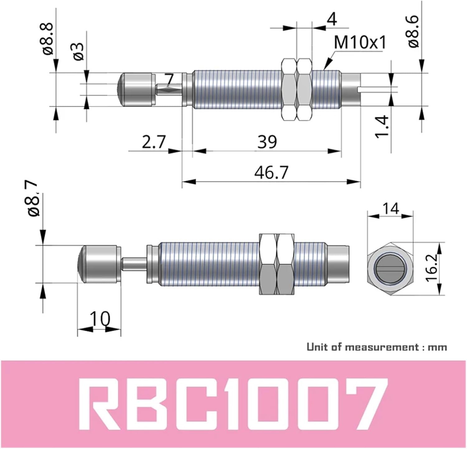 Series Shock Absorber 0604 0805 0806 1007 1006 1411 1412 2015 2725 with Cover C1007 C2725 C2015 C0806(RBC1007)