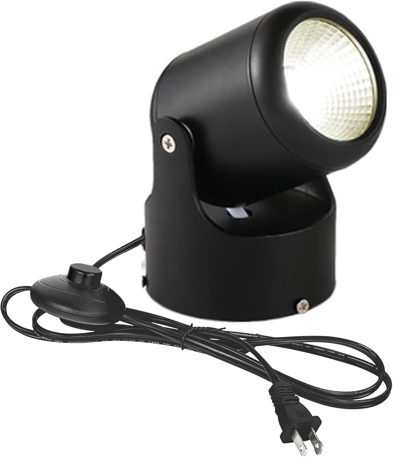 Kiven 7 Watt 5.12" High Mini Accent Uplight，Foot Pedal Push Switch Inline Lamp Light On-Off Control,Black