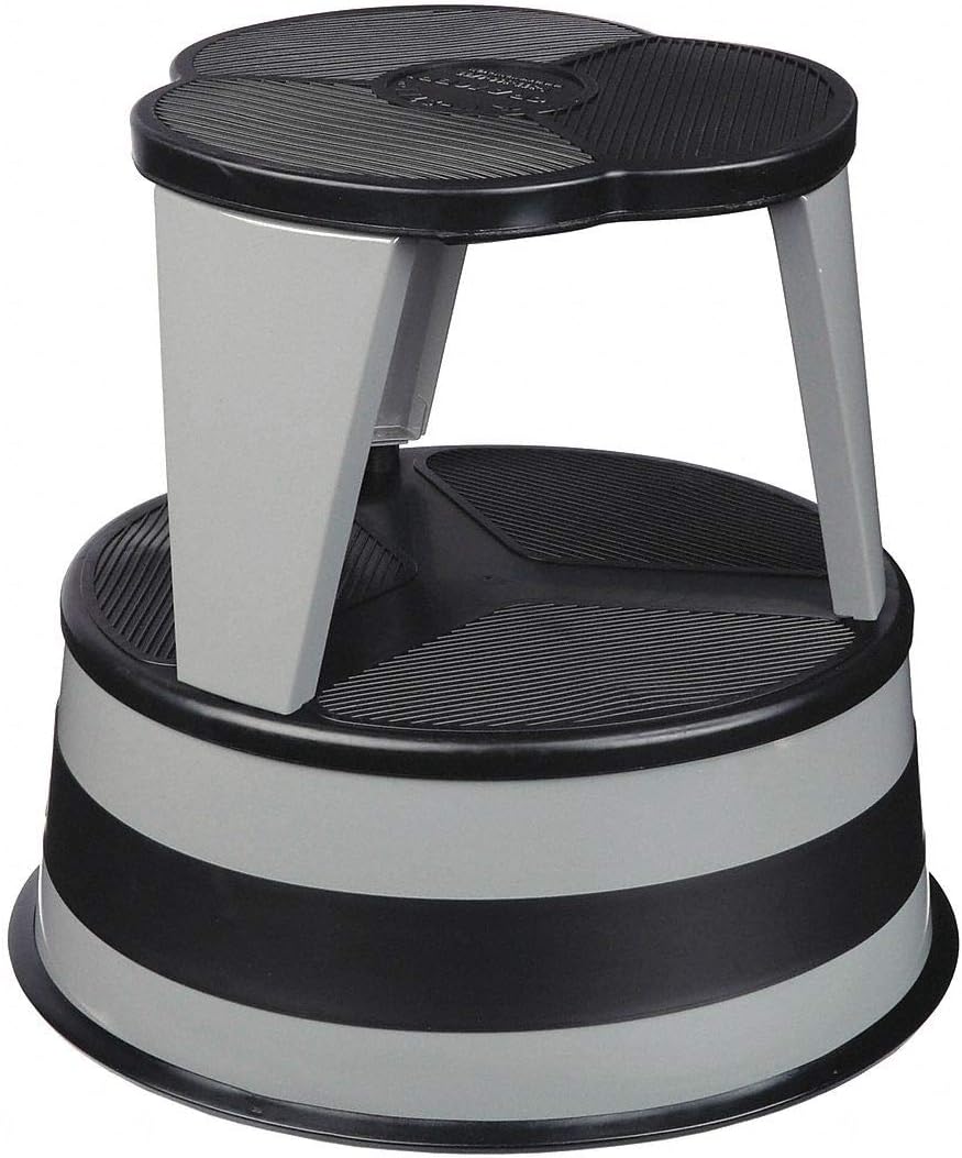 Cramer Steel Round Office Stool, 14-1/2" Overall Height, 350 lb. Load Capacity, Number of Steps: 2-1 Each