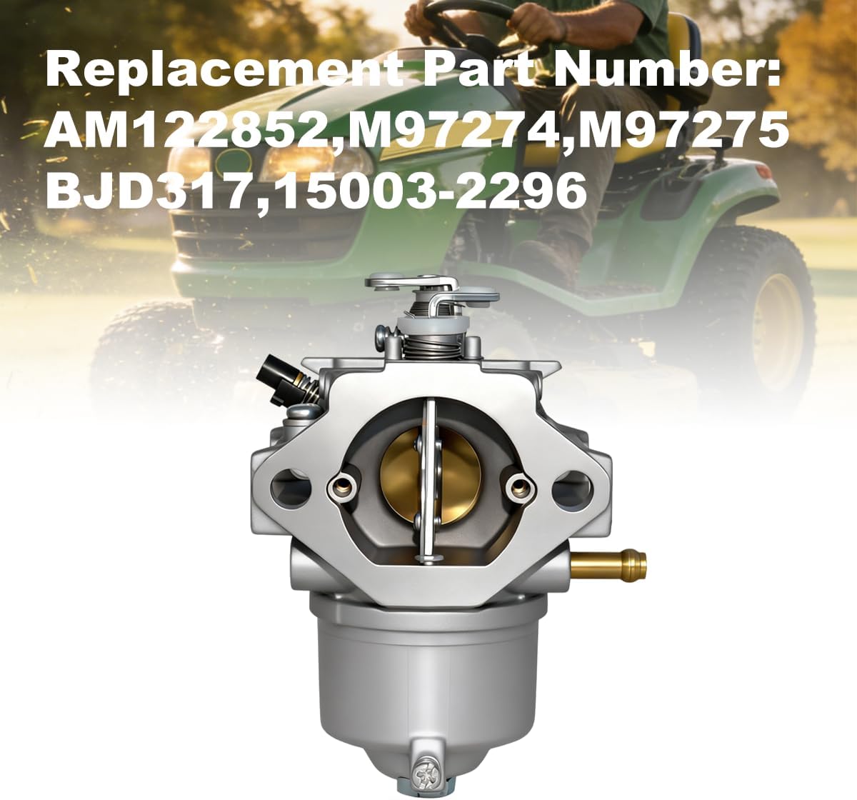 AM122852 Carburetor Fit for John Deere GS75 HD75 180 185 260 265 Mower Tractor Fit for 15003-2296 Kawasaki FC540V 17HP Carb M97274 M97275