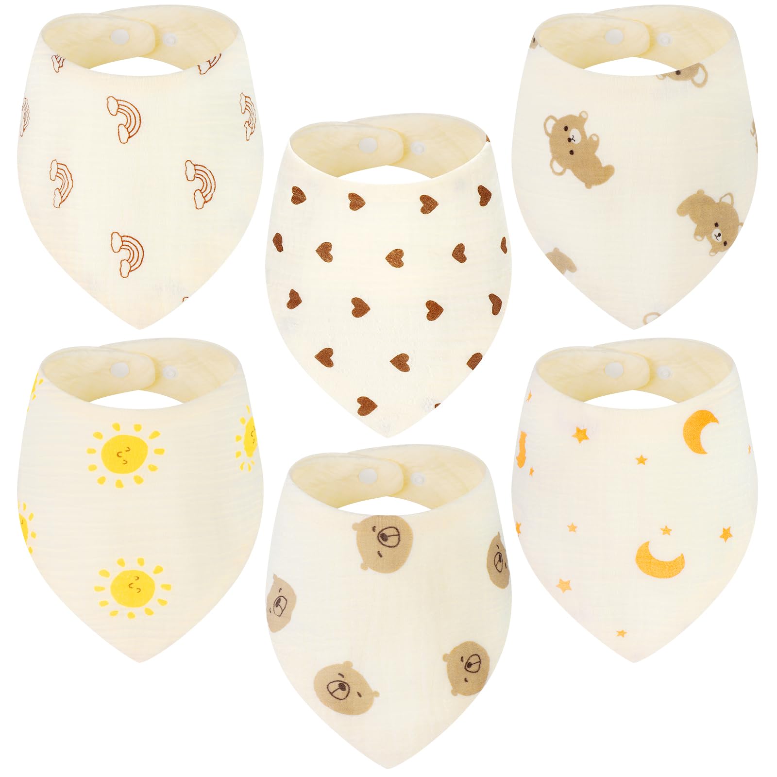Accmor Muslin Baby Bibs, Soft Baby Bandana Drool Bibs for Baby Girls Boys, Bib for Drooling Teething