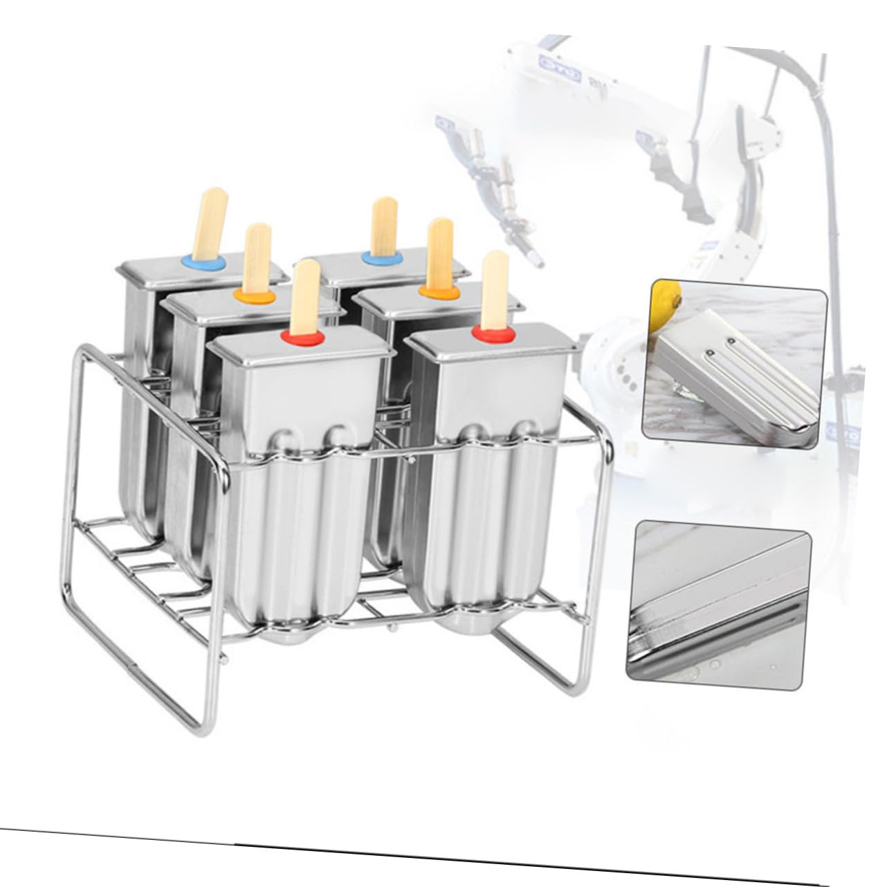 COLLBATH 6 Piezas Fabricantes De Paletas Herramientas De Molde De Hielo Moldes De Paletas Moldes Para Paletas Moldes Para Cubitos De Hielo Moldes Para Bandejas De Hielo Molde De Helado