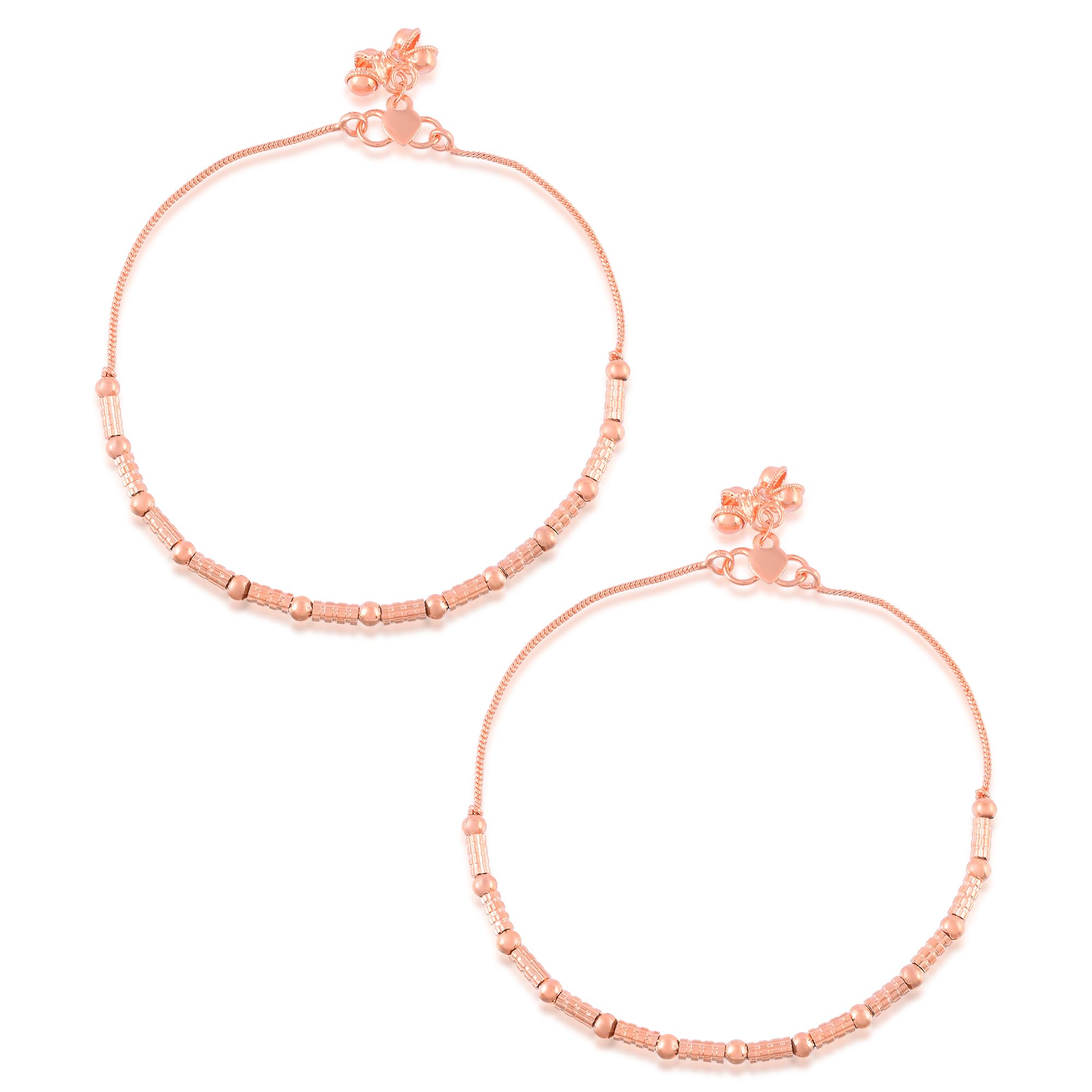 superstore18 Brass Rose Gold Plated Anklet for Women Payal pajeb Ethnic modern Traditional Fusion Jewellery for Women (SST1644AKSV)-picture-50