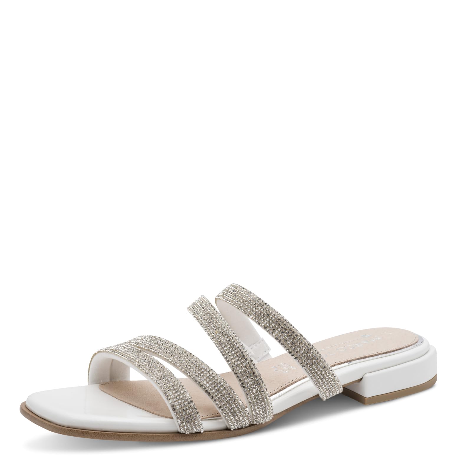 Marco Tozzi by Guido Maria Kretschmer Women Sandal Soft Feel Me Footbed Soft Lining Stylish, Beige (Ivory Patent), 5.5 UK