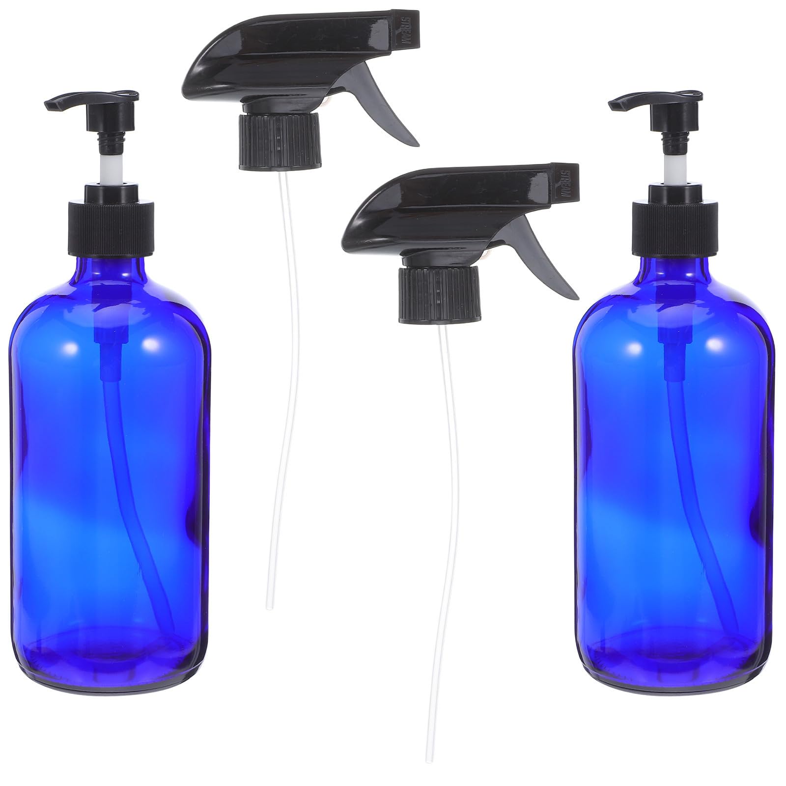 Flacon spray verre rechargeable bleu set de flacons raffinés