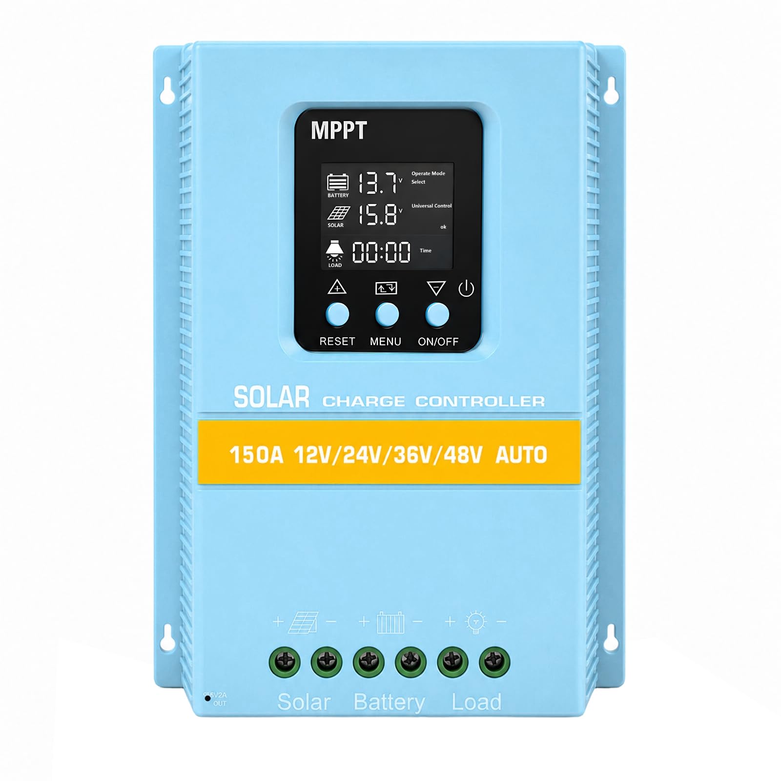 150A MPPT Solarladeregler 12V 24V 36V 48V Intelligente Erkennung LCD Display Solar Laderegler mit Dual USB, MPPT Laderegler Max PV 100V Eingang für Blei-Säure/Lithium Batterie