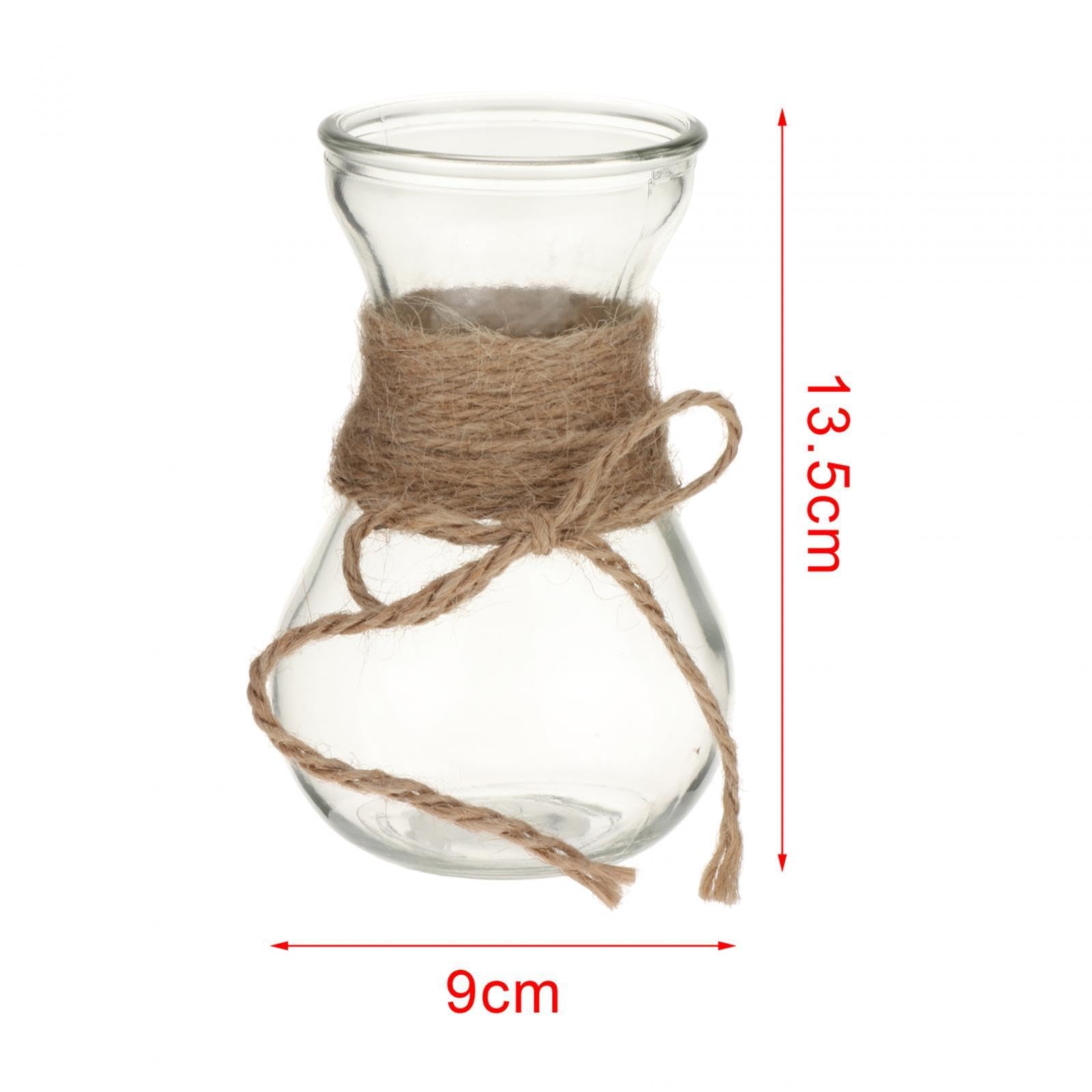 Vaso Decorativo in Stile Country Moderno, Eleganti Fioriere, Accessori per La Casa per Matrimoni, Soggiorno, Tavolo da Regalo, Decorazione del Tavolo, 12x con Corda