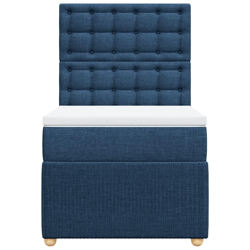 Brokky Boxspringbett mit Matratze Betten Mit Matratze Schlafzimmer Bett Boxspringbett Mit Matratze Blau 100x200 cm Stoff / 3294287