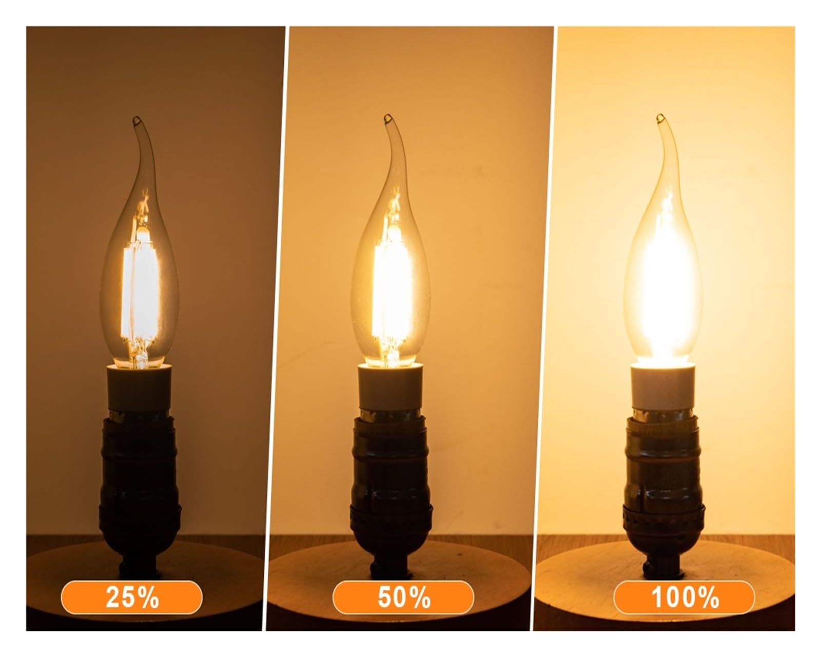 JrEam Vintage C35 Led-Lampe E14 220 V 4 W 6 W Kerzenlicht E12 110 V Dimmbar Austauschbare Kronleuchter Nacht(10PCS_220V E14_YES_6W)