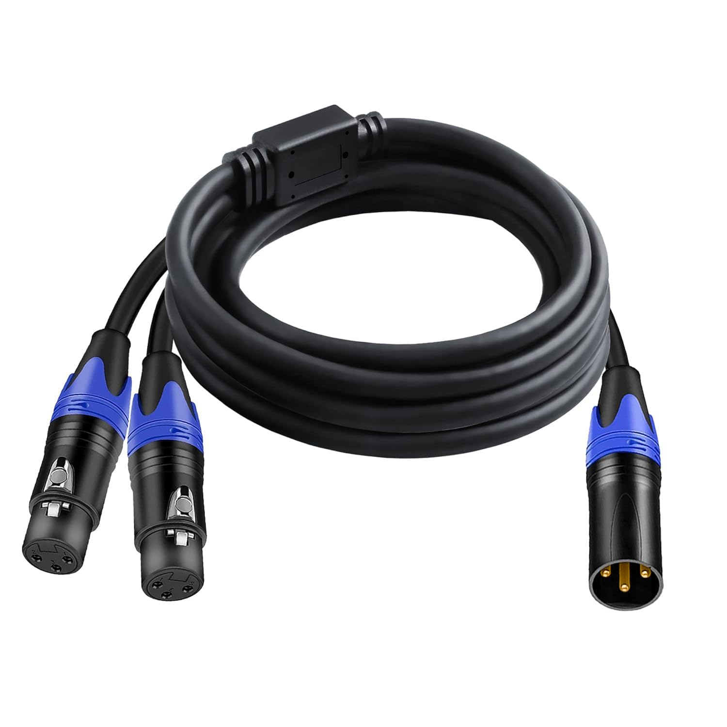 (10 ft-1Pack) 1 Male to 2 Female Y Splitter Micrphone Cable, 3pin Male to Dual