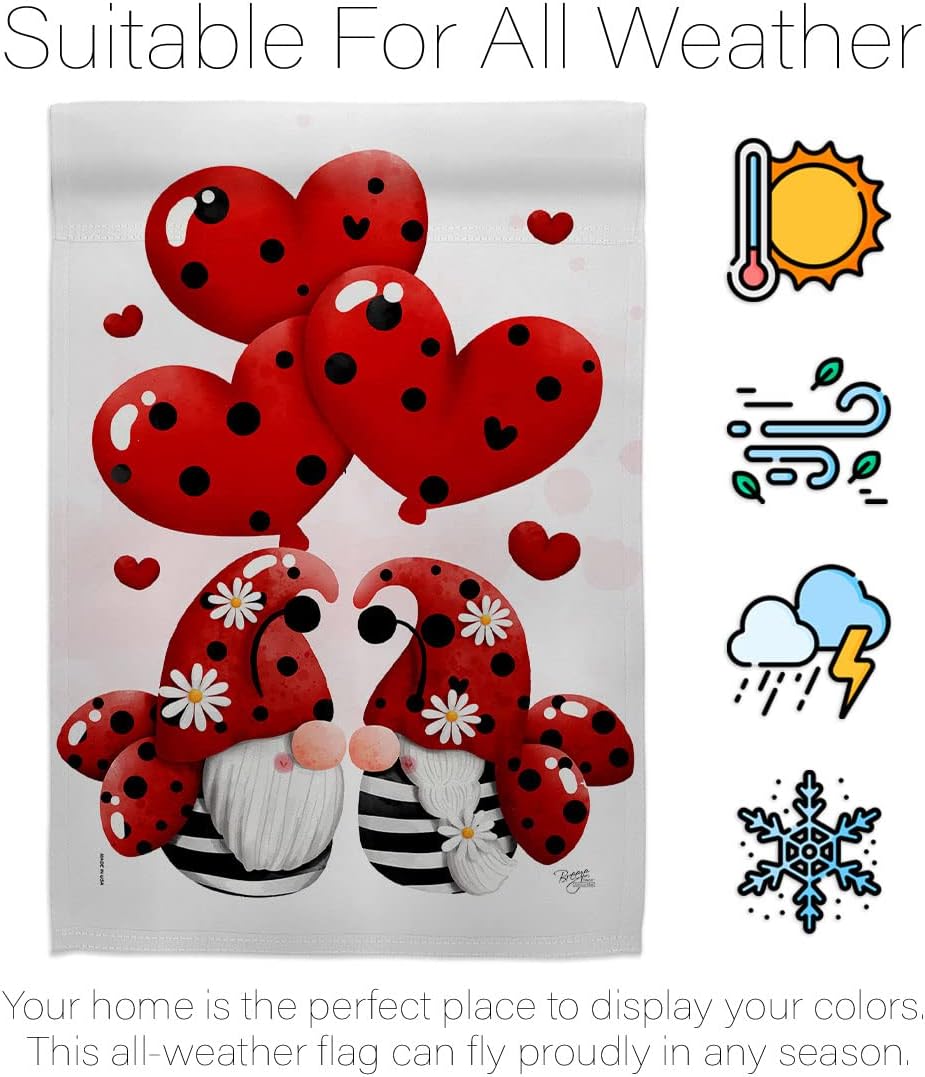 Breeze Decor Ladybirds Grome House Flag Garden Gnome Autumn Harvest Fall Fairy Springtime Natural Mushroom Decoration Banner Small Yard Gift Double-Sided, Made in USA