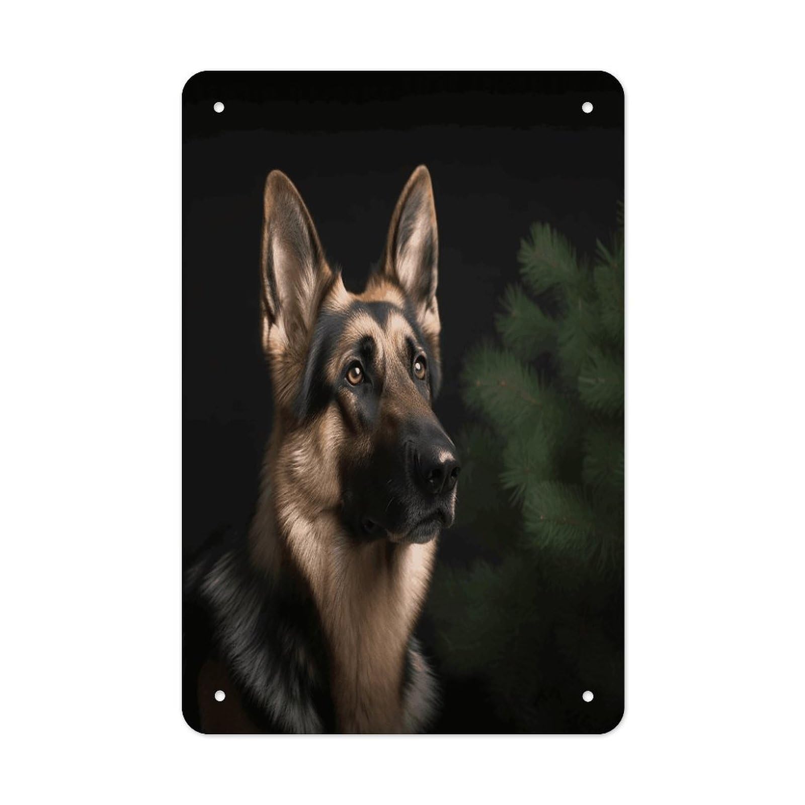 German Shepherd Metal Tin Sign Funny Vintage Metal Signs Metal Art Poster Man Cave Decor Retro Tin Sign for Home Office Kitchen Bar Cafe Garden Wall Decor 11.8 X 7.9 Inch