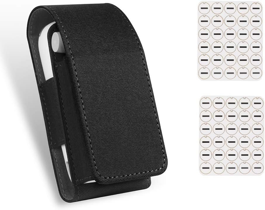 Case Cover PU Leather Carrying Bag Protective Holder for i.q-o3.0 with 2 Pack Oil Absorb Gaskets (Black)