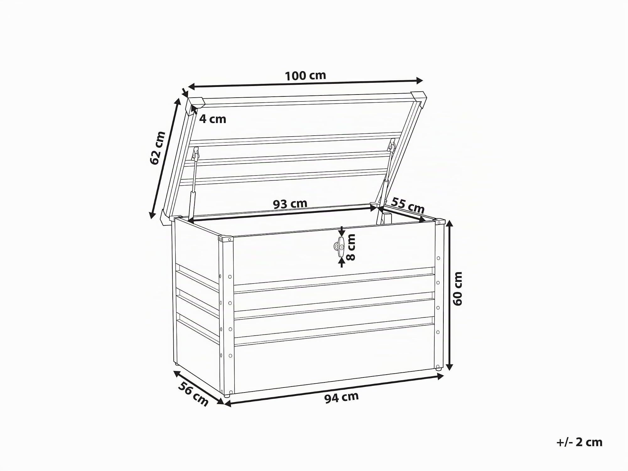 Beliani Metall-Gartentruhe 300 l blau Kissenbox Auflagenbox für die Terrasse wasserdicht Aufbewahrungsbox Gartenbox Cebrosa