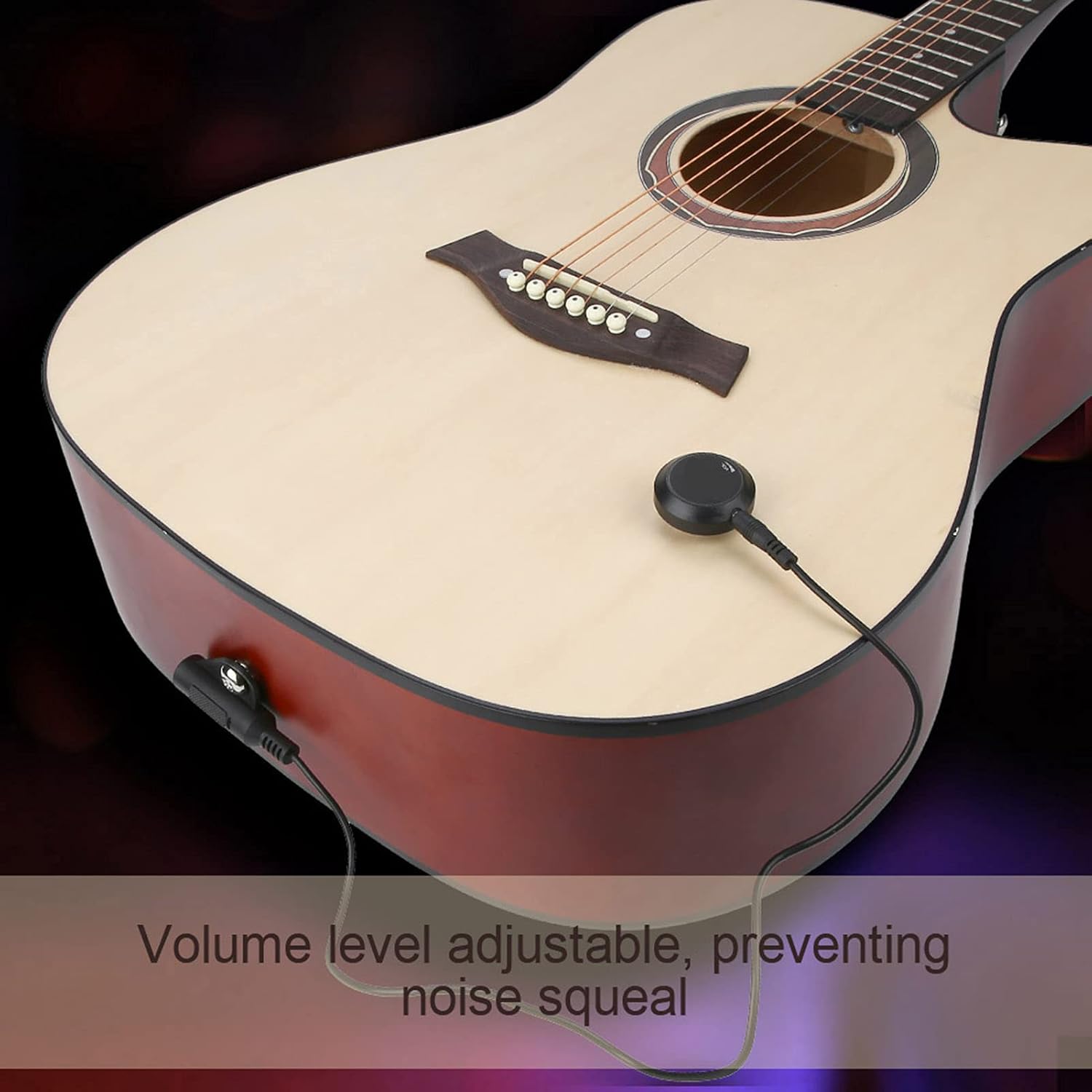 Piezo Pickup Transducer Mini Microphone for Acoustic Guitar Violin Ukulele Black 3 Meters Cable