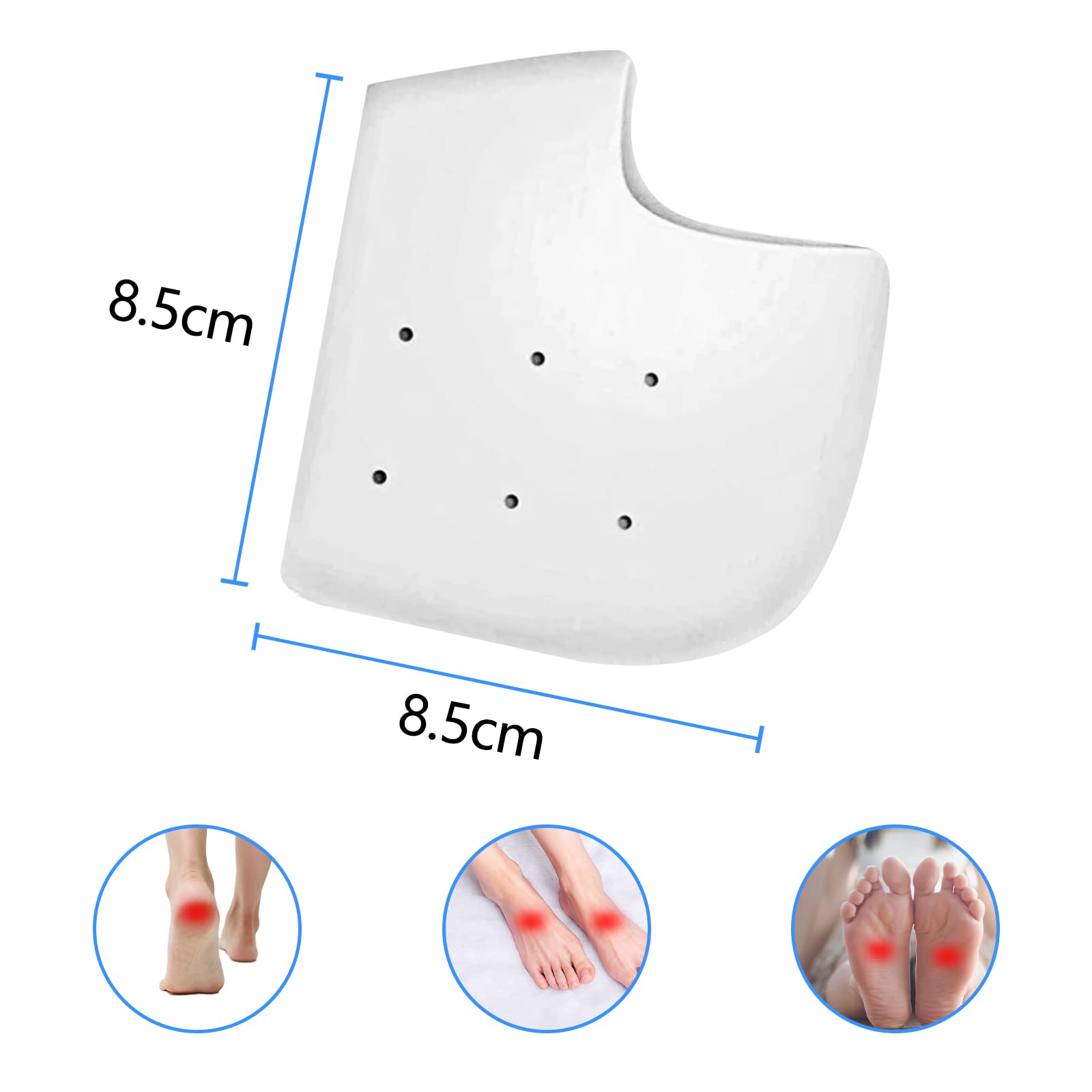 Newpop 3 Paia Proteggi Cuscinetti per Tallone, in Silicone, unisex Traspiranti Idratante Gel Tacco Calze, Sollievo Dolore Protezione per Fascite Plantare, Sperone Calcaneare, Tendinite di Achille