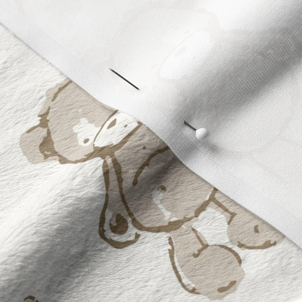 Spoonflower Fabric - Teddy Bear Pink Balloons Shower Small Scale Printed on Minky Fabric by The Yard - Sewing Baby Blankets Quilt Backing Plush