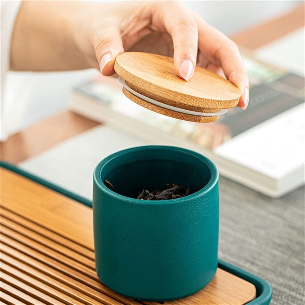 Ceramic Mini Tea Tank Storage Travel Portable Sealed Spice Coffee Sugar Cone Ornament Decoration