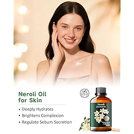 Mumianhua Neroli Essential Oil 100% Pure- Therapeutic Grade Orange Blossom Oil for Cleaning Sprays, Home Perfume & Women\'s Cologne | Citrus Floral for Diffuser, Candle & Soap Making 3.38 Fl Oz