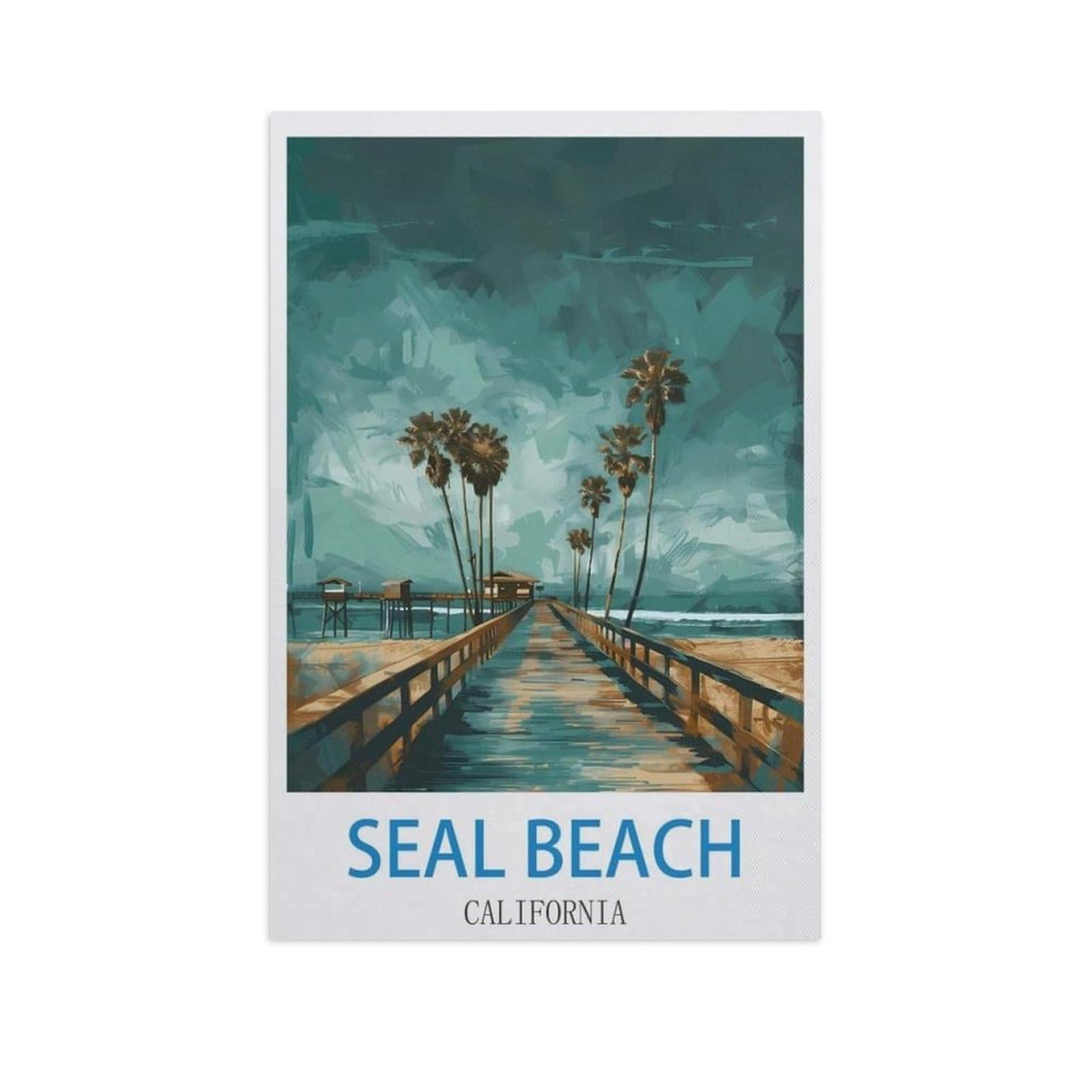 PGCKSK 5D Diamond Painting，Seal Beach California，Diamond Embroidery Cross Stitch（30 x 40 cm/11.81 x 15.74 inches）-GC55