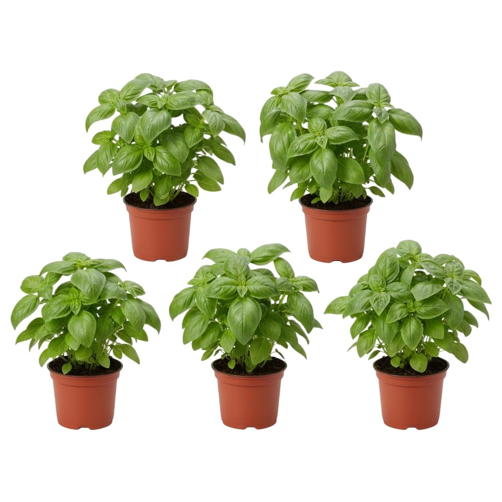 Pack Aromáticas Selectas – 6 Albahacas Naturales Ocimum Basilicum en Maceta | Seis Aromáticas Culinarias Frescas DECOALIVE para Cocina, Interior o Terraza