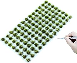 RHQFDM 120 Pflanzen Modellbau Gras Static Grass Tufts Statische Grasbüschel Modellbau Miniatur Deko Modellbau FüR DIY Eisenbahn Zug Landschaft Kunstrasen Miniatur Gras Deko(Kleine Graslandschaft 3#)