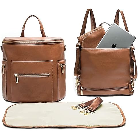 Baby Changing Bag Backpack by Miss Fong Nappy Changing Backpack Diaper Bags with Changing Mat Baby Bags for Mom and Dad, Maternity Bags with Insulated Pockets Cover