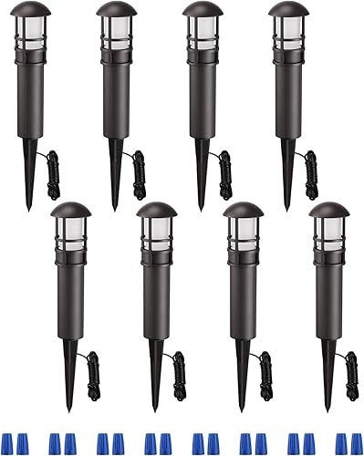 Miniatura 1 de LEONLITE Paquete de 8 bolardos LED de luz de camino de paisaje 3 W 12 V ACDC iluminación de trayectoria de bajo voltaje IP65 impermeable CRI90