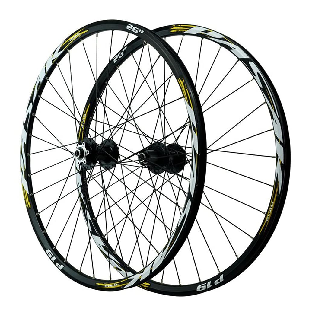 ZFF MTB Ruote per Bicicletta 26 27,5 29 Pollici Ruota per Mountain Bike Doppio Muro Cerchio in Lega Rilascio Rapido 7-12 velocità Cassetta Ruota Libera Freno A Disco 32H (Color : Gold 2, Size : 29in)