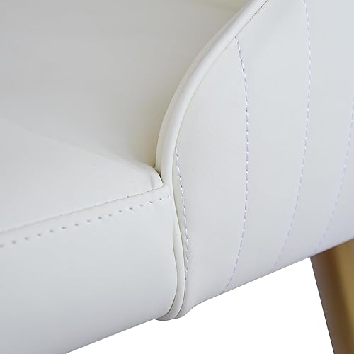 Miniatura 8 de Juego de sillas de comedor, moderna silla de comedor de piel sintética, sillas de comedor de cocina de mediados de siglo, silla auxiliar tapizada