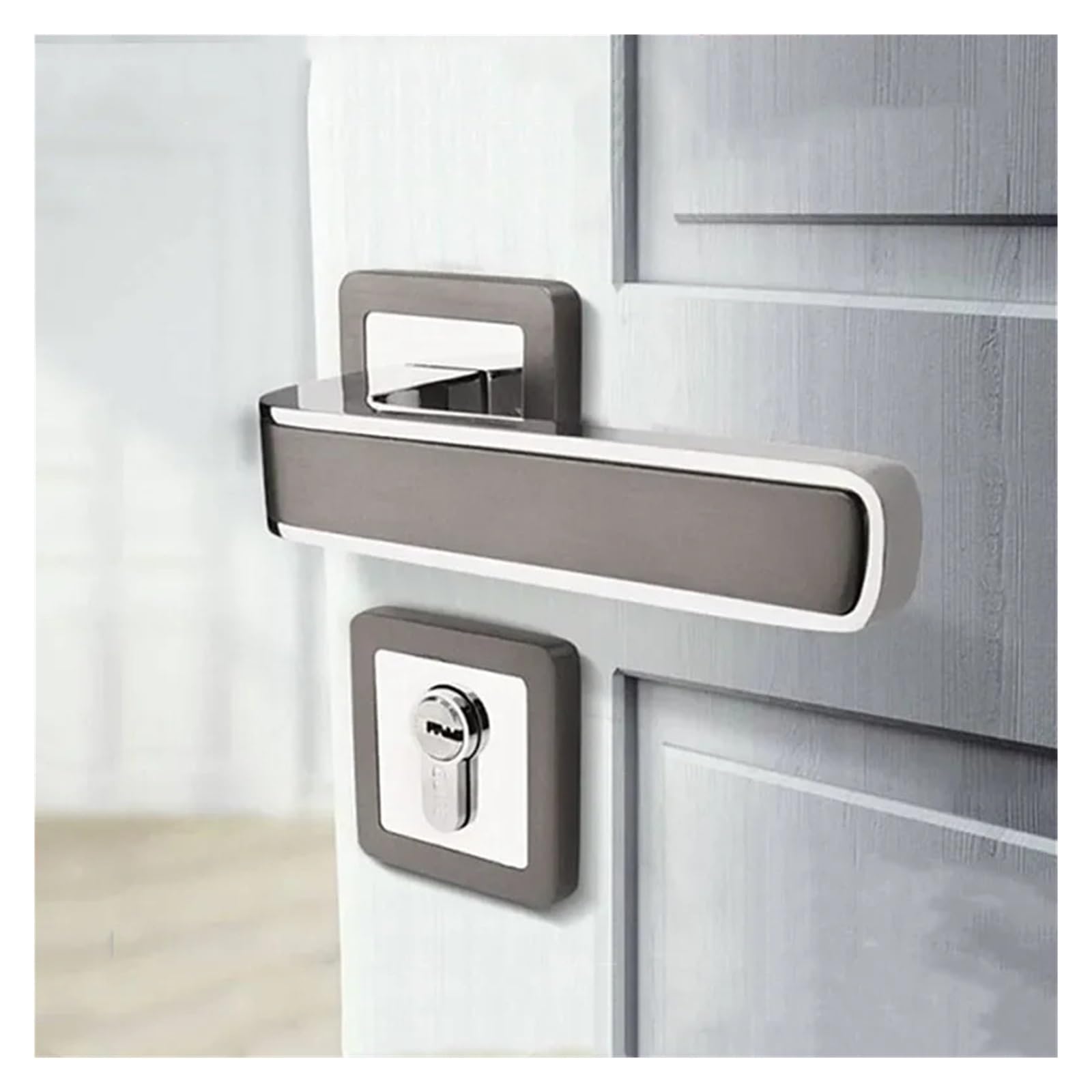 Cerradura de puerta interior con llave y manija metálica C_58MM para habitación