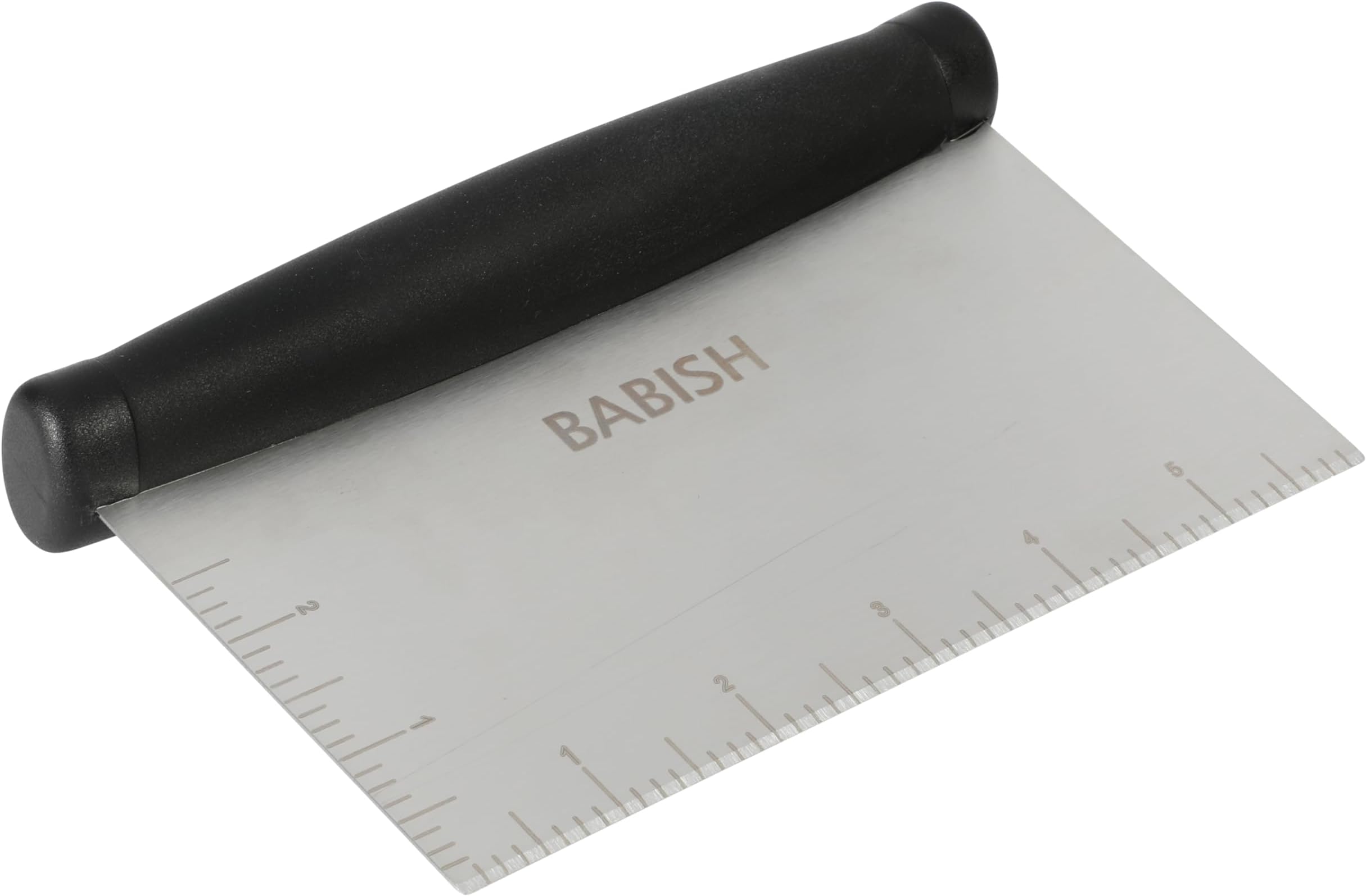 BabishMulti-Purpose Stainless Steel Scaper/Chopper with Grip, 6-Inch, Silver/Black