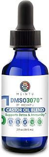 MEINTU DMSO Castor Oil- Pure Cold Pressed Organic Blend Supports Skin Renewal, Detox & Immune Balance- Hexane Free for Face, Joint & Muscles- Vegan Castor Oil for Eyelashes- 2 Oz