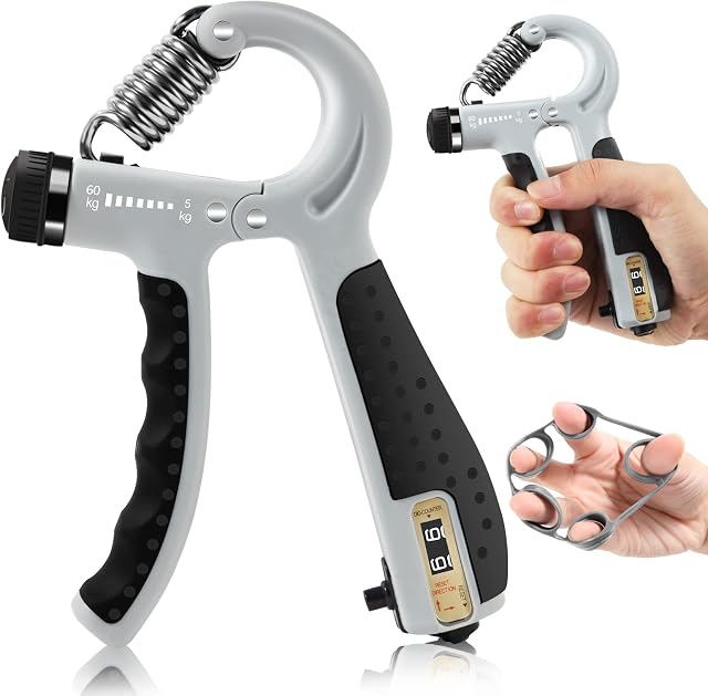BLBK hand grips forearm strengthener hand grip strengthener can adjust the strength of 5KG-60KG with a Finger Stretcher