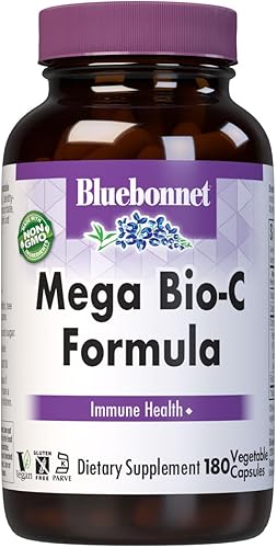 Bluebonnet Nutrition Mega Bio-C Formula Cápsulas vegetales, vitamina C tamponada de alta potencia, para la salud inmunológica, sin soja, sin gluten,
