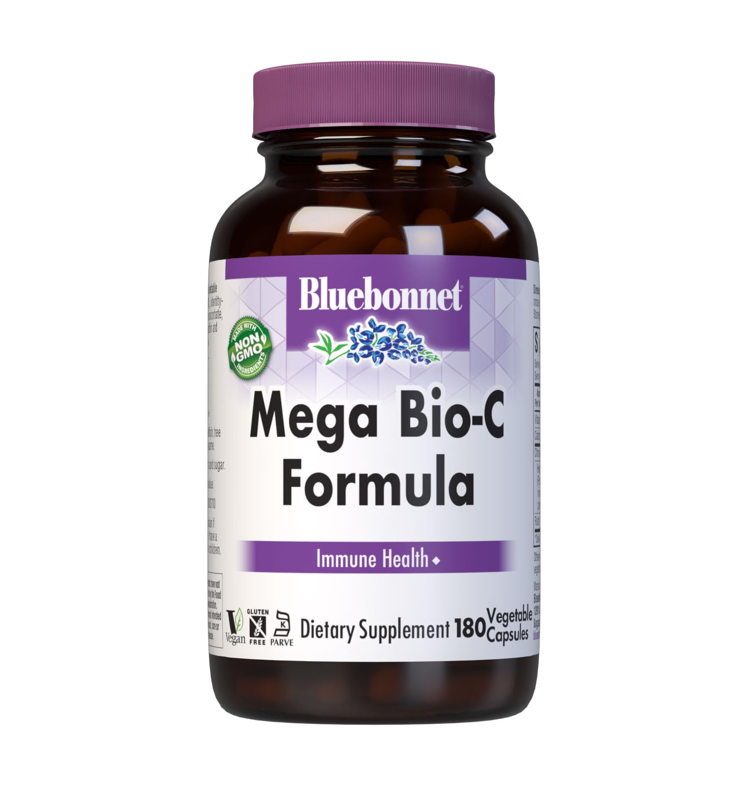 Bluebonnet Nutrition Mega Bio-C Formula Vegetable Capsules, High Potency Buffered Vitamin C, for Immune Health, Soy Free, Gluten Free, Non-GMO, Kosher, Dairy Free, Vegan, 180 Count