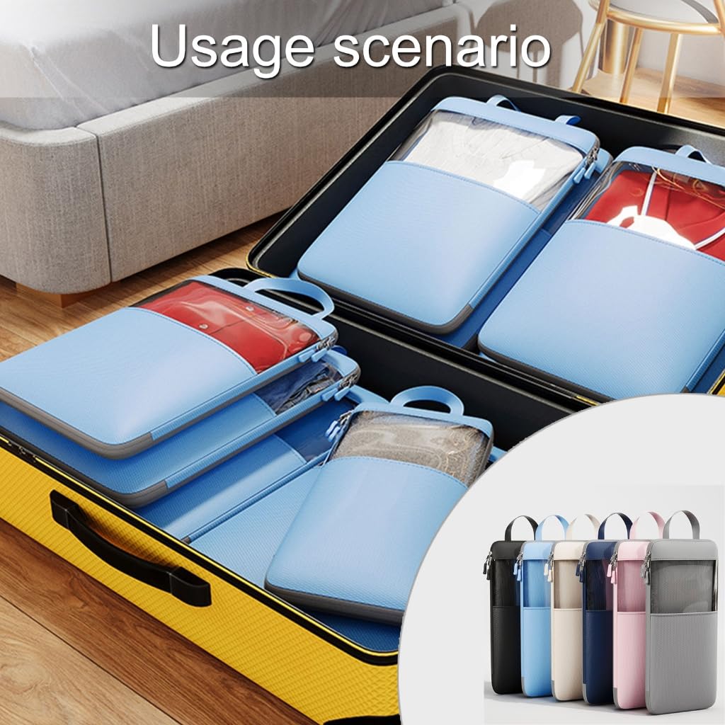 Lot de 4 organiseurs de bagages portables de compression pour sacs à dos et valises