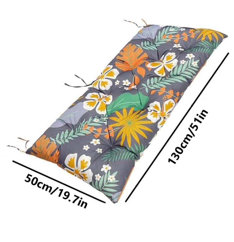 Cuscino Impermeabile per Panca da Giardino, 130 X 50 Cm, con Cinghie Antiscivolo, Ideale per Panchine Interne ed Esterne, Sedie A Dondolo e Sedie A Dondolo(Suit 3)