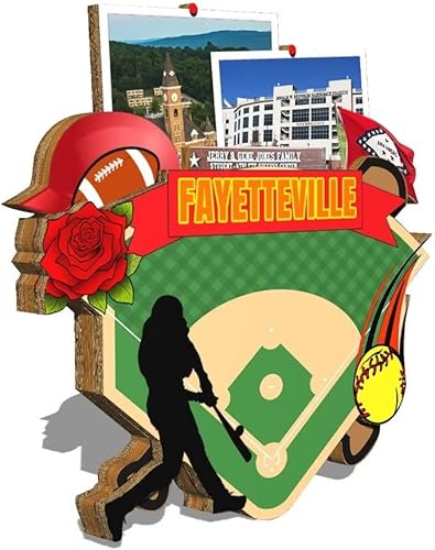 Miniatura 2 de Fayetteville - Imán de madera para nevera, diseño de Arkansas USA en 3D, recuerdos coleccionables, decoración hecha a mano