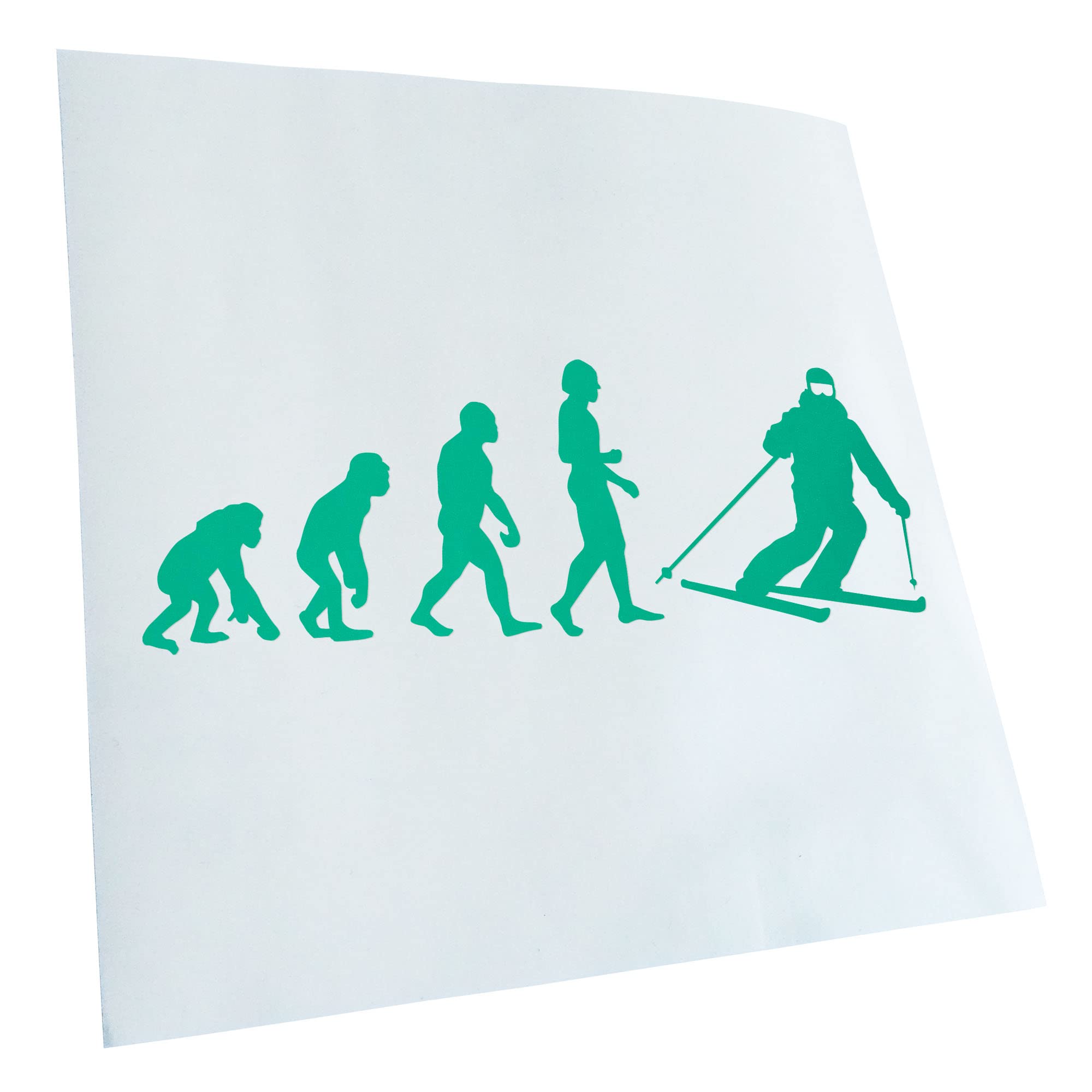 Kiwistar - Car Sticker - Turquoise - 50 x 18 cm Evolution Skiing - Rear Window Car Sticker Weatherproof for Car Truck Moped Truck - Sticker Exterior Self-Adhesive Tuning Accessories for Windows