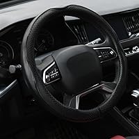 Vista 1 de Rueesh Funda de cuero de microfibra antideslizante con acabado mate para volante de automóvil, funda universal de 15" con patrón de relieve