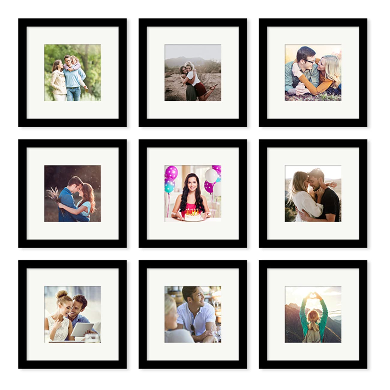 Art Street Photo Frames for Home Décor Set of 9 Black Wall Photo Frames for Living Room Decoration (Size - 8 x 8 Inches) (B09QJ58CB4) Amazon Price History, Amazon Price Tracker